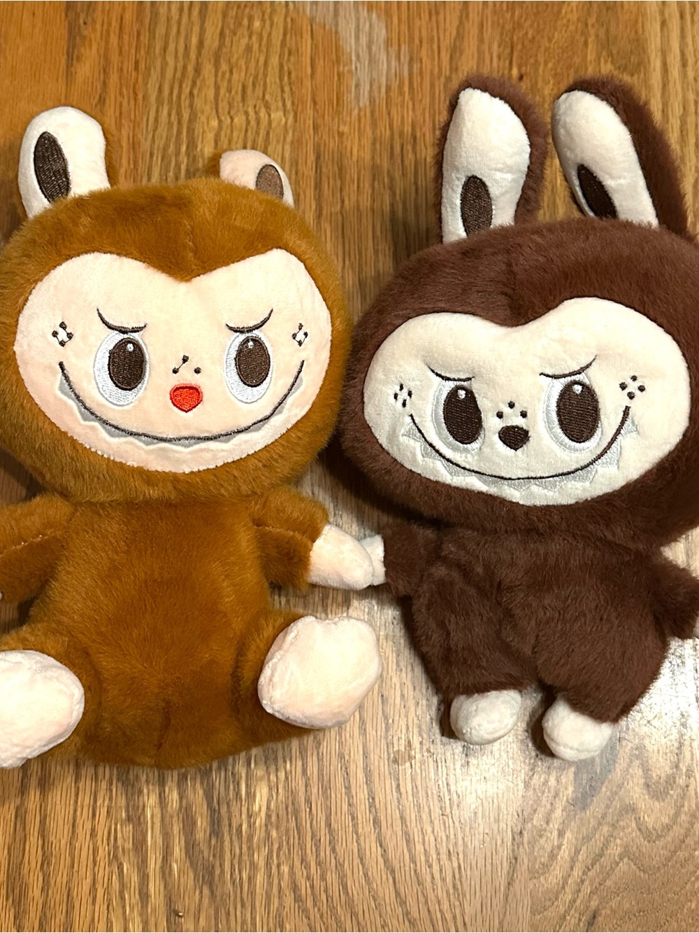 Smiling Bunny Plush Embroidered Face Soft Cuddly Toys Lot of 2